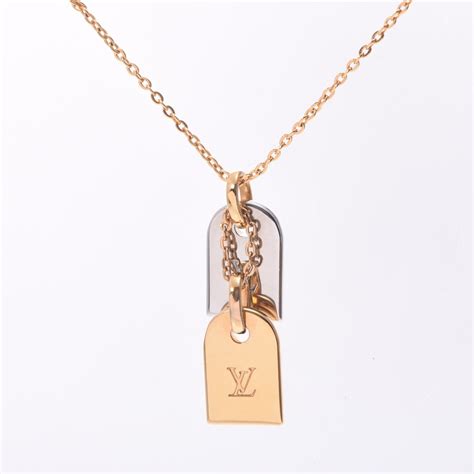 necklace lv gold|louis vuitton tag necklace.